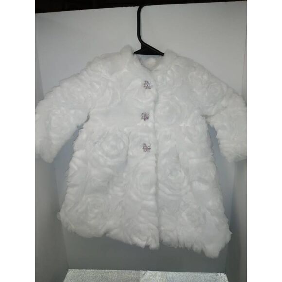 Blueberi Boulevard Girls' White Dressy Button-front coat Size 18 Months - Picture 1 of 8